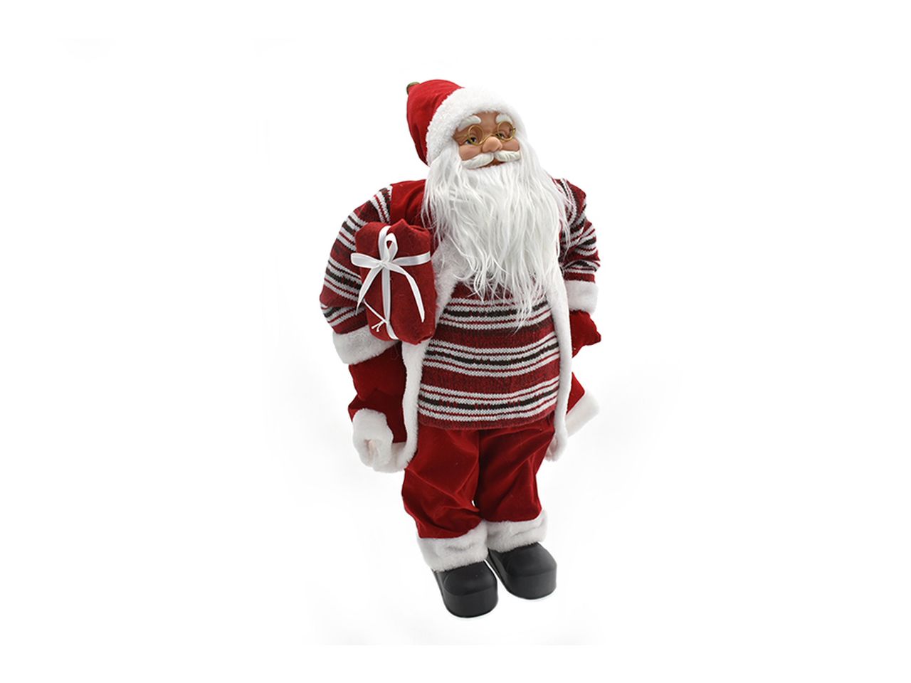 Babbo natale rosso con pacco colore rosso misura 60cm
