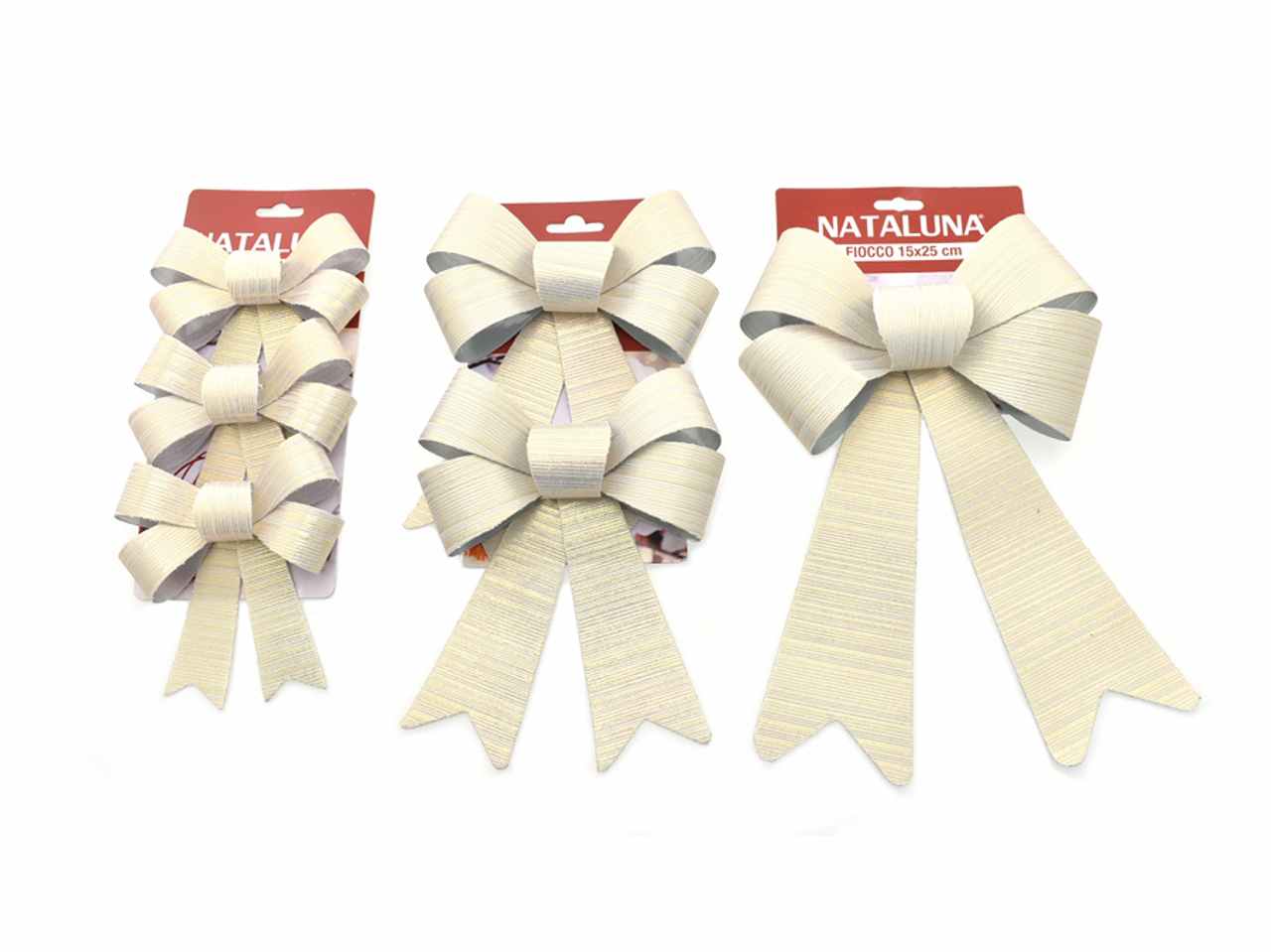Fiocchi 3misure assortite bianco/oro
