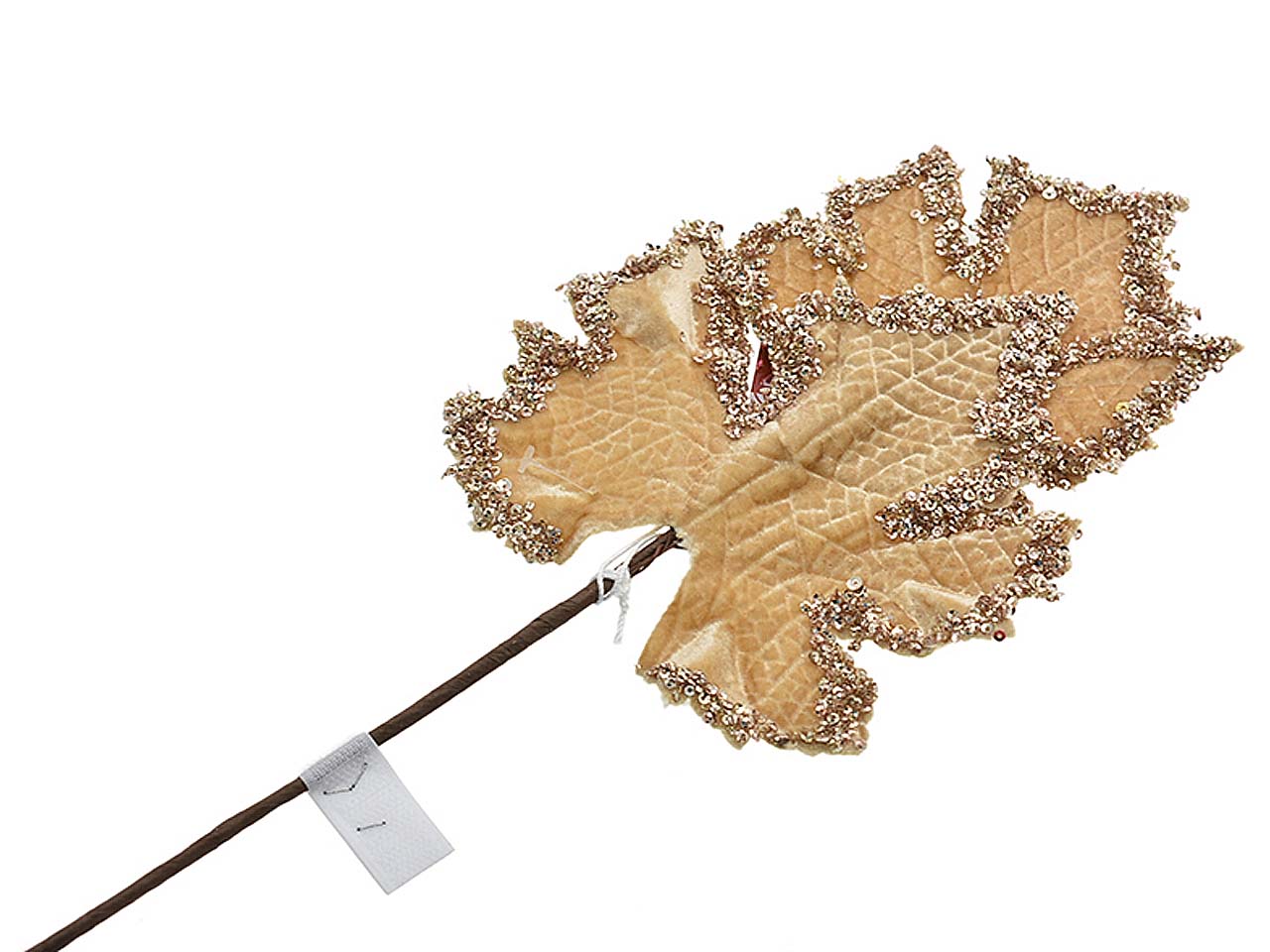 Ramo foglia 45cm champagne