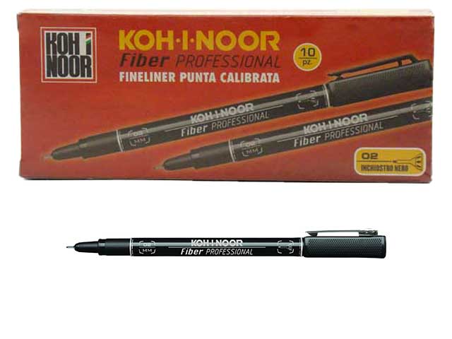 Penna Koh-I-Noor Profession Fiber, Calib0 2, riproducibile in eliografia nero 0,05 mm