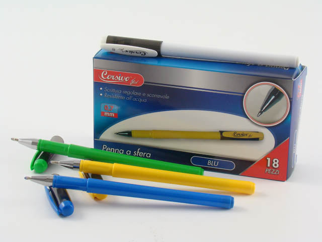 Penne a sfera 0.7mm 18 pezzi