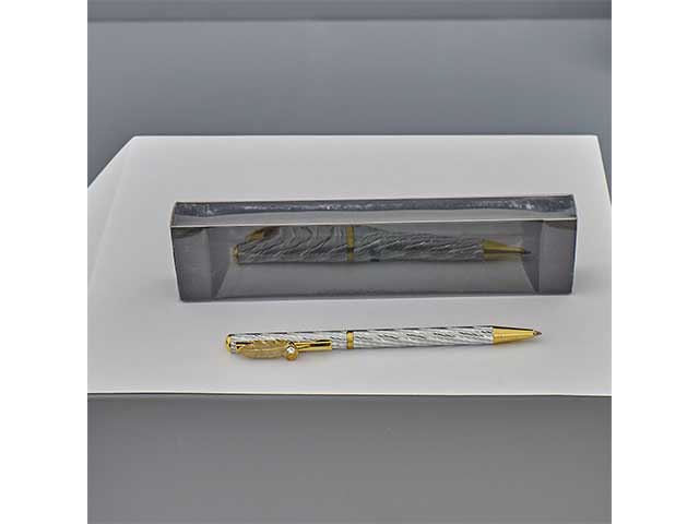 Penna c/piuma bianco silver 1248002