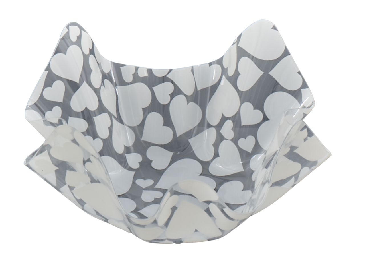 Linea cuori bianchi fazzoletto medio 22,5x22,5x12cm