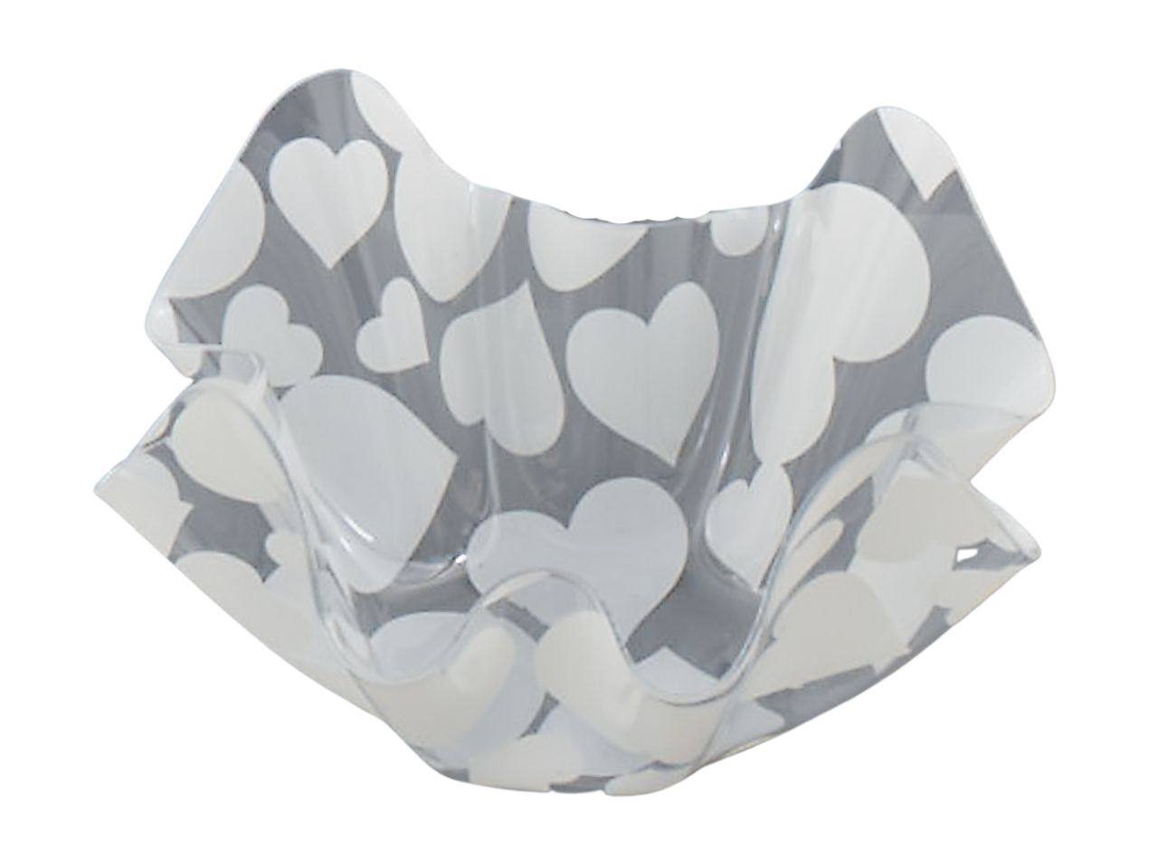 Linea cuori bianchi fazzoletto mini 13x13x7cm