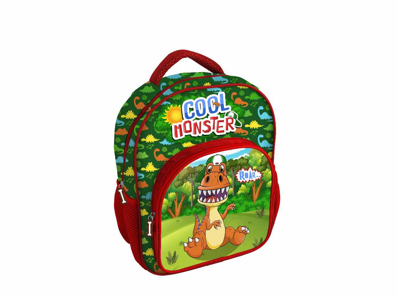 Zaino per la scuola rosso in tessuto 30x24x14cm 230 g - 1 zaino