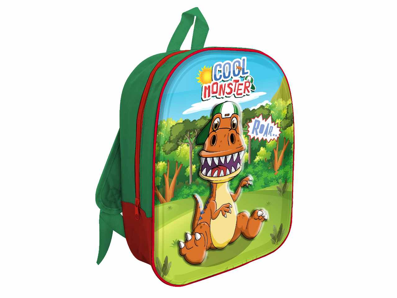 Zaino per la scuola rosso in tessuto 30x25x10cm 100 g - 1 Zaino
