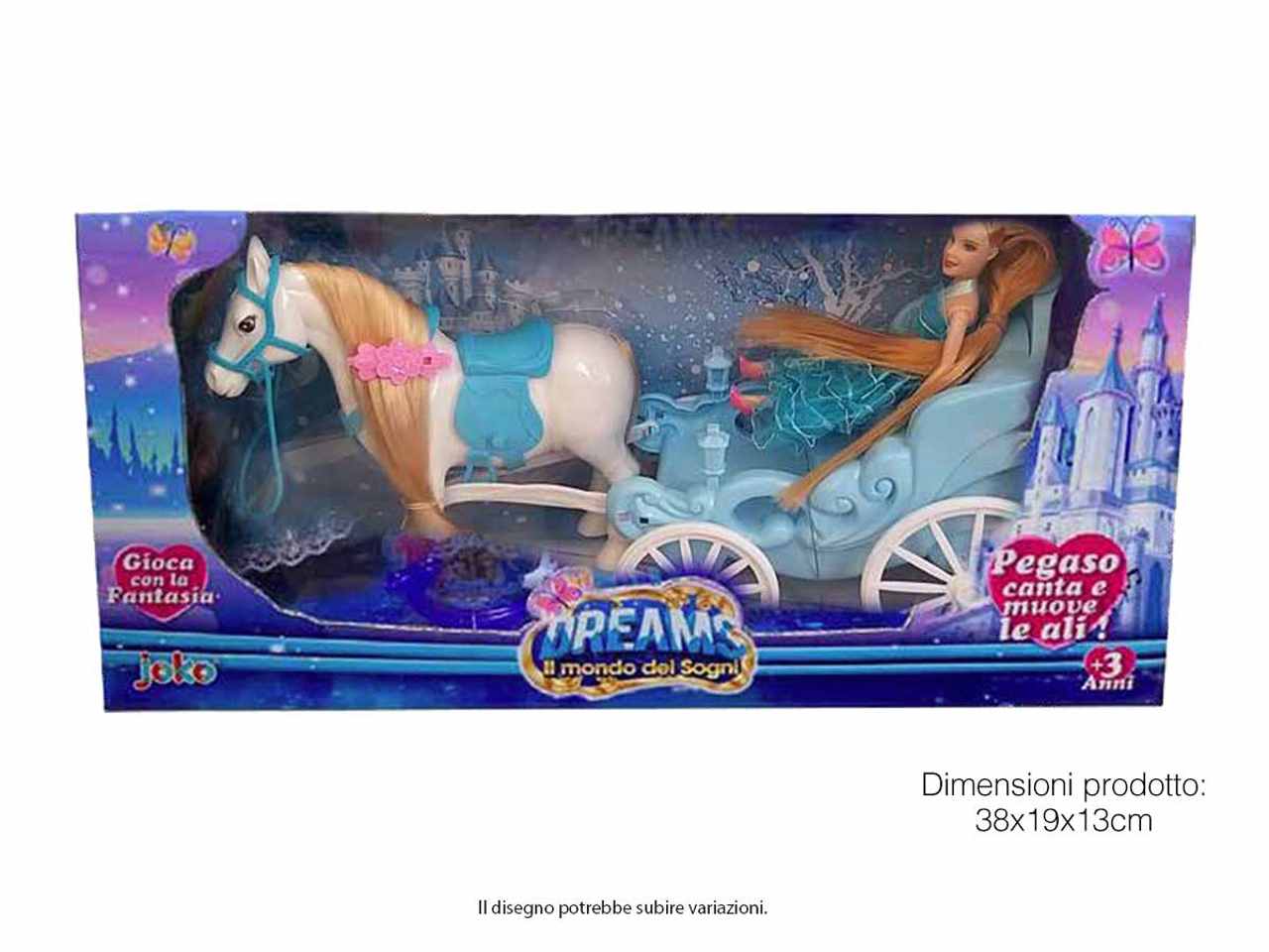 Bambola con cavallo e acc. blue toy0703