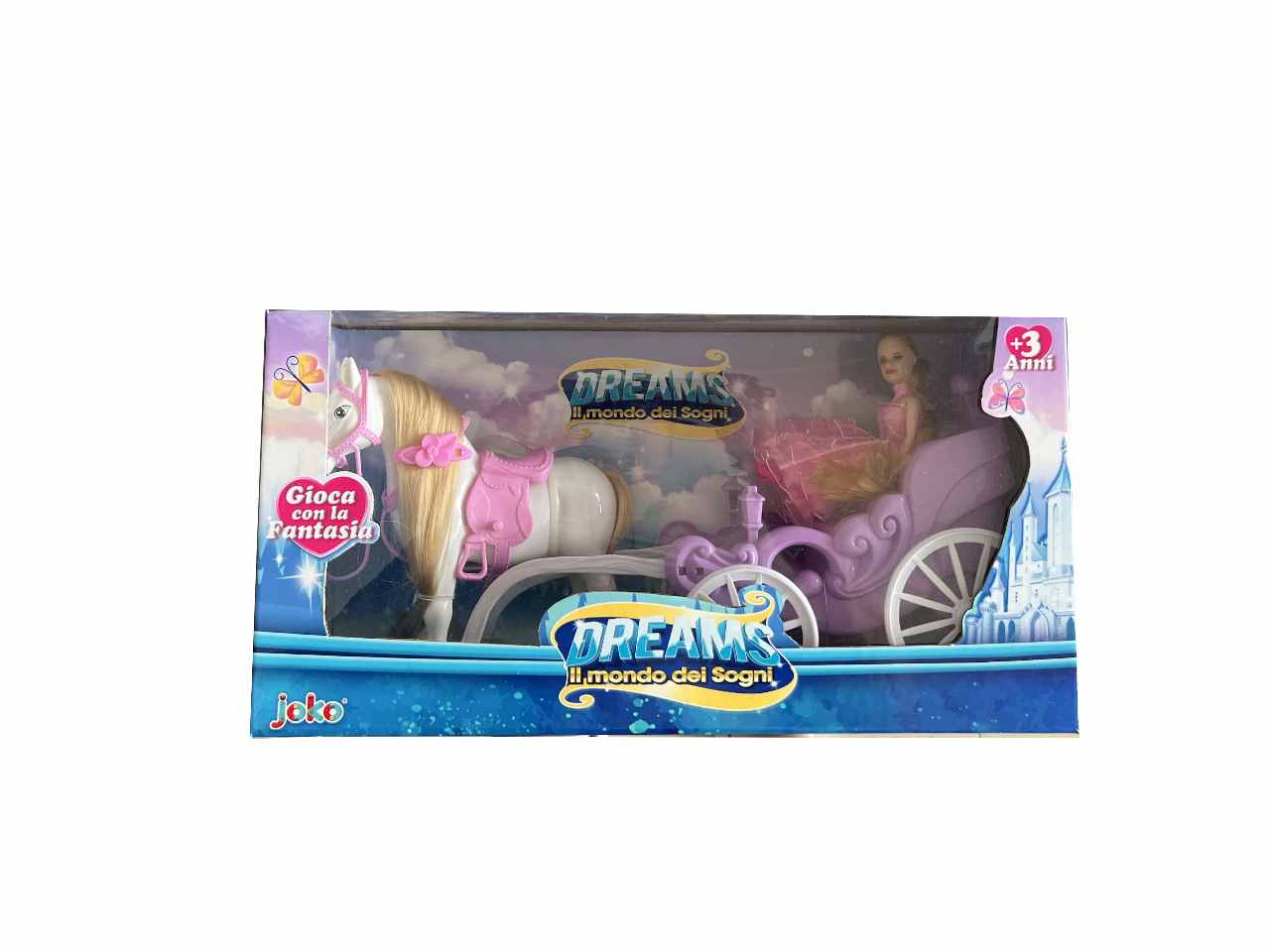 Bambola con cavallo e acc. rosa toy0709
