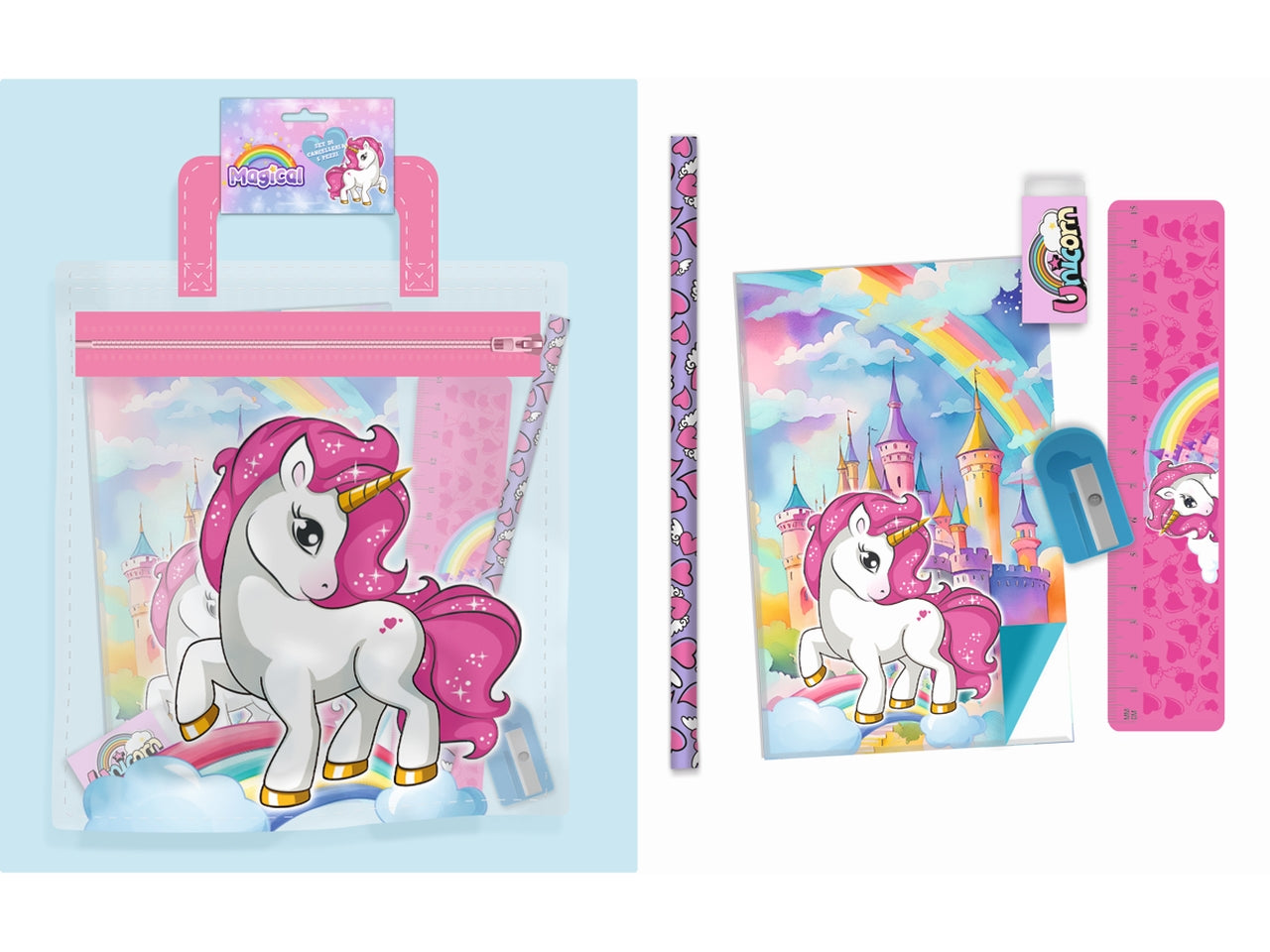 Unicorno set cancelleria album da disegno e accessori 24x18 cm - MC Group