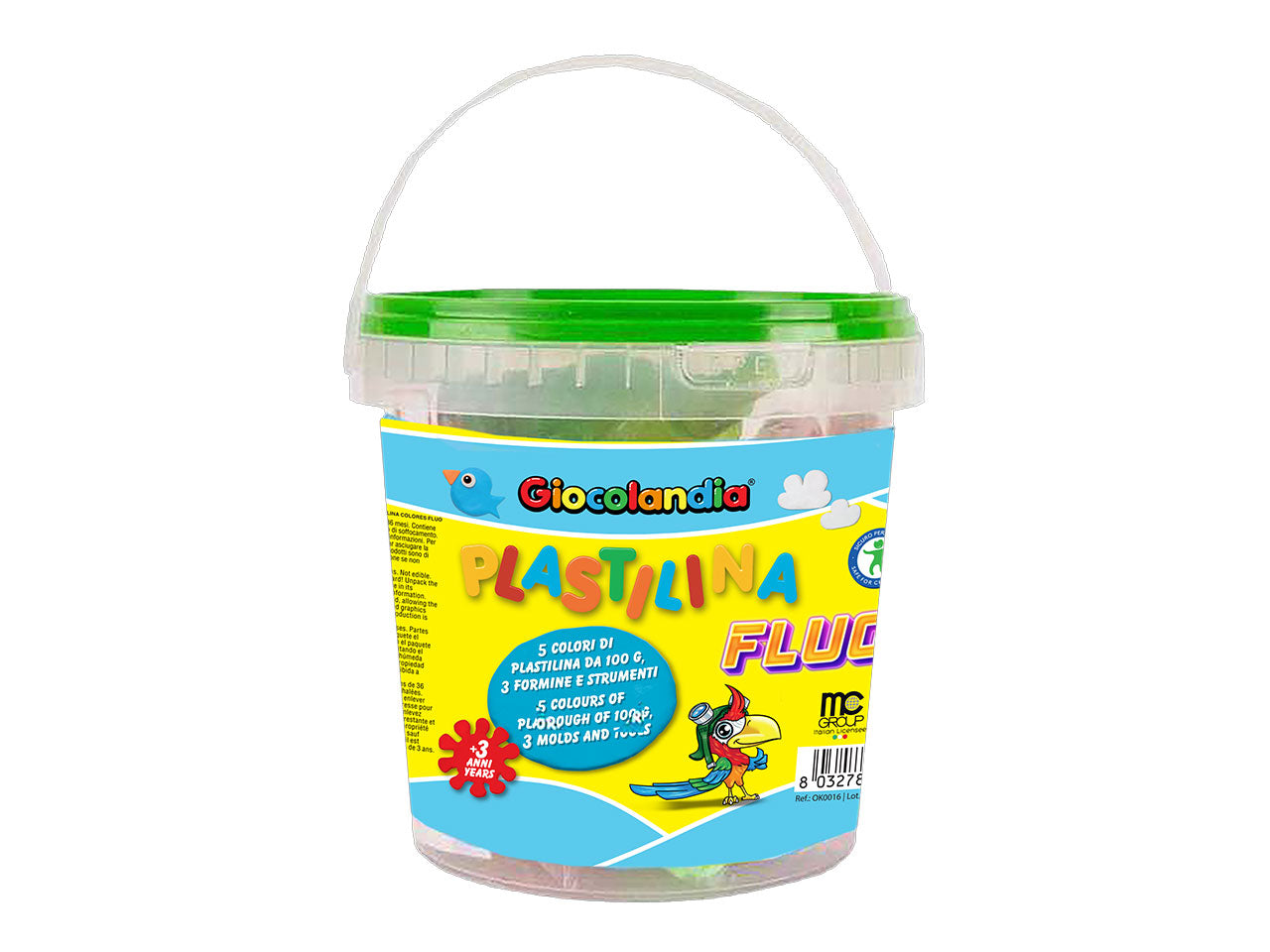 Plastilina in secchiello 500gr colore neon