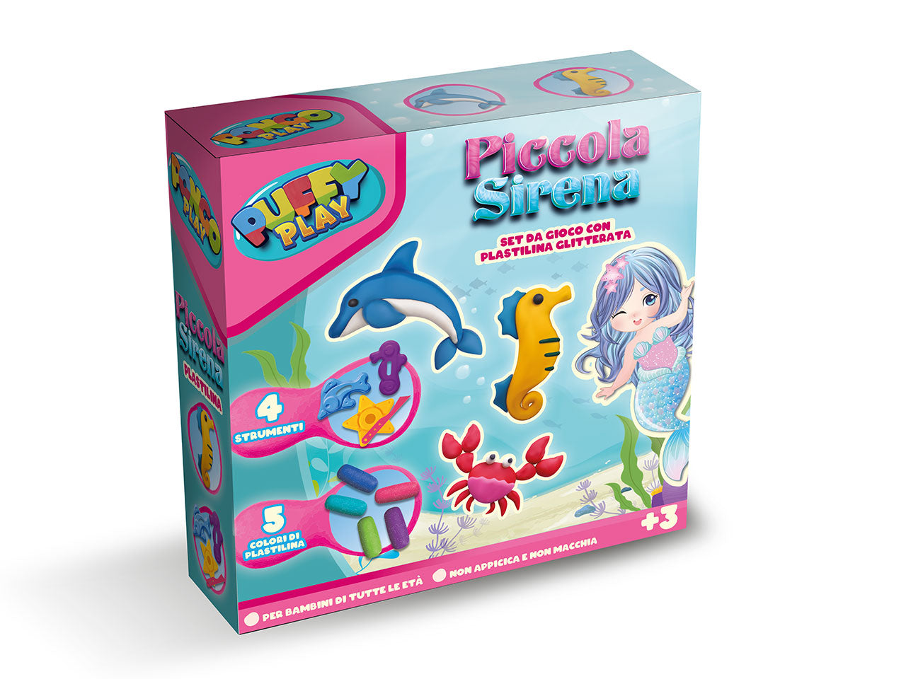 Plastilina in scatola 13x13cm sirenetta