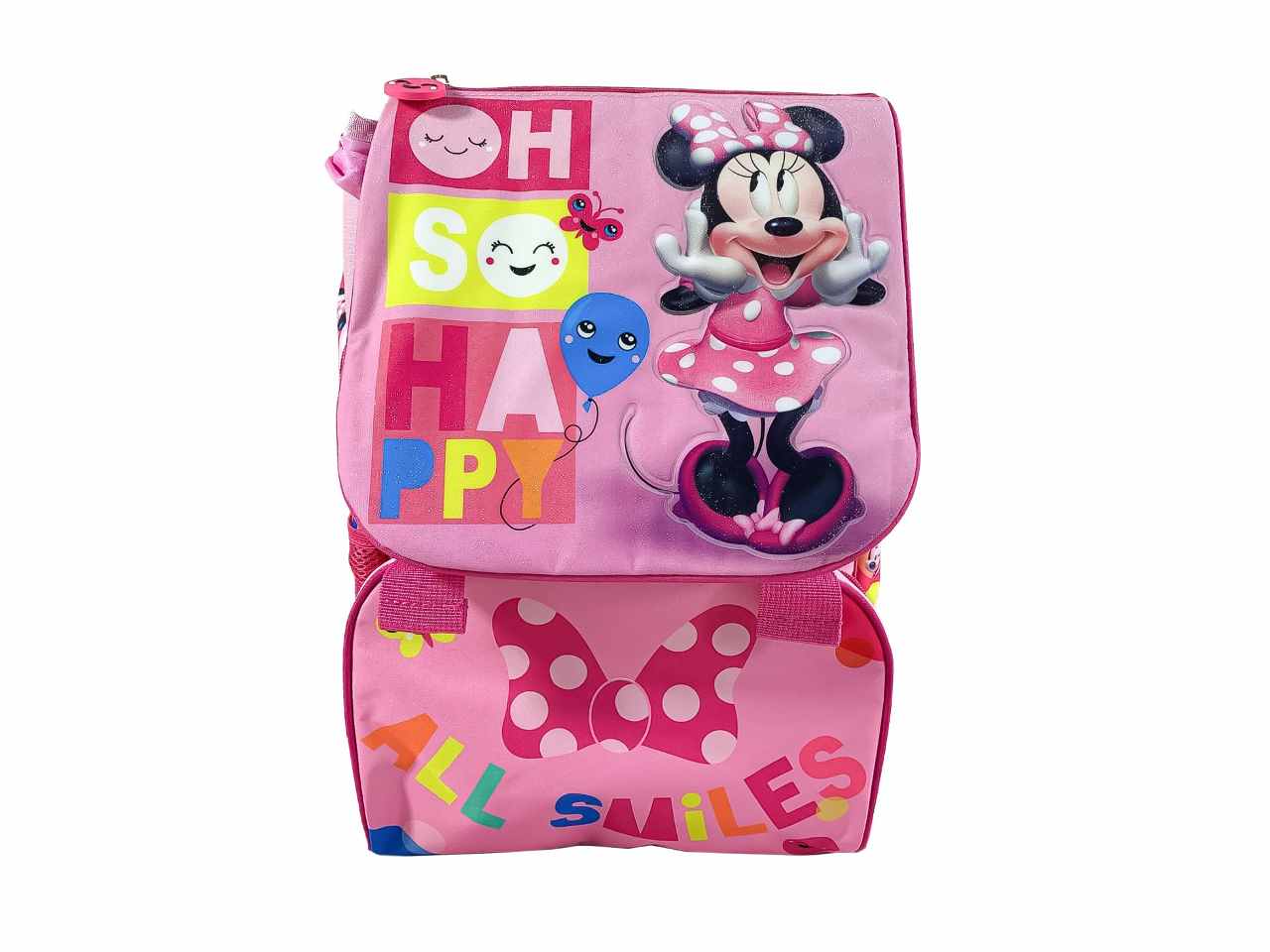 Zaino per la scuola minnie rosa in tessuto 40x29x12cm 700 g - 1 zaino