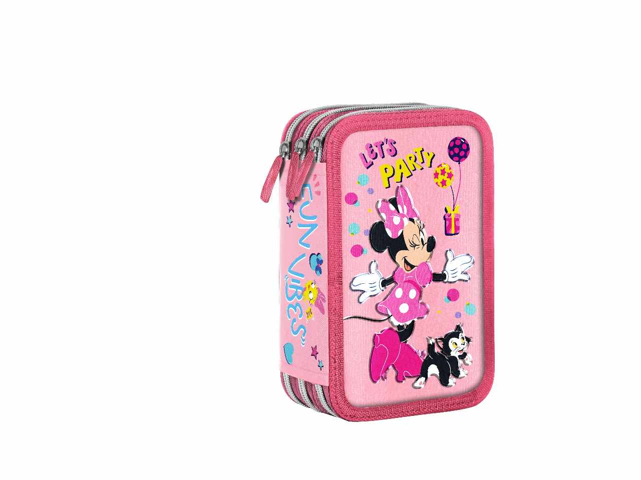 Astuccio 3 cerniere minnie rosa in tessuto 6x12x19cm 530 g - 1 astuccio