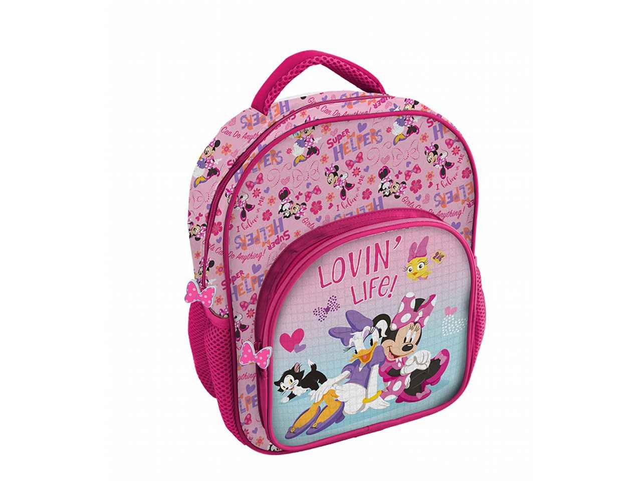 Zaino per la scuola minnie rosa in tessuto 30x24x14cm 230 g - 1 zaino