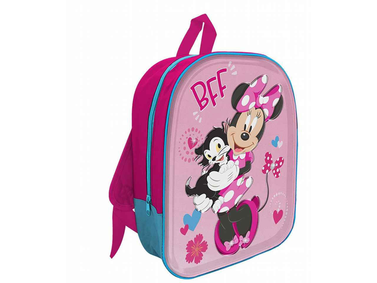 Zaino per la scuola MINNIE rosa in tessuto 30x25x10cm 100 g led - 1 Zaino
