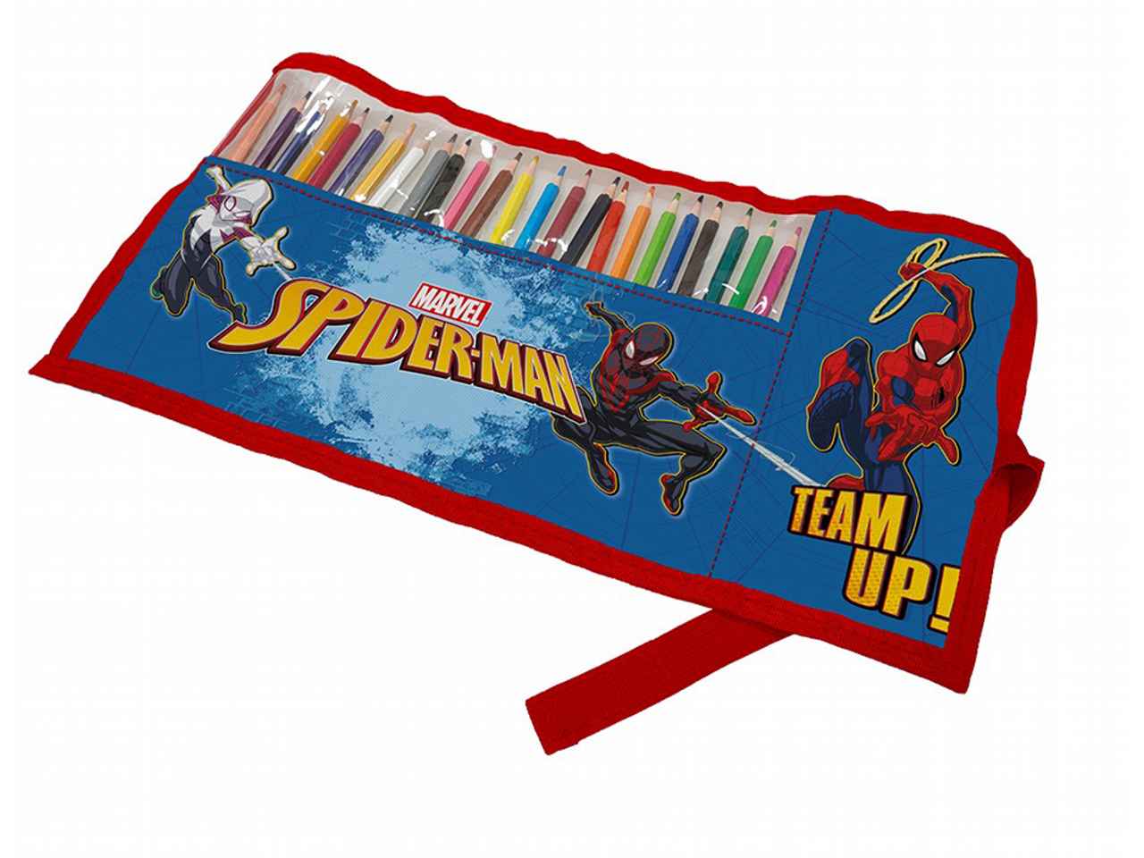 Astuccio SPIDERMAN rosso in tessuto 14x5x4cm 40 g - 1 astuccio