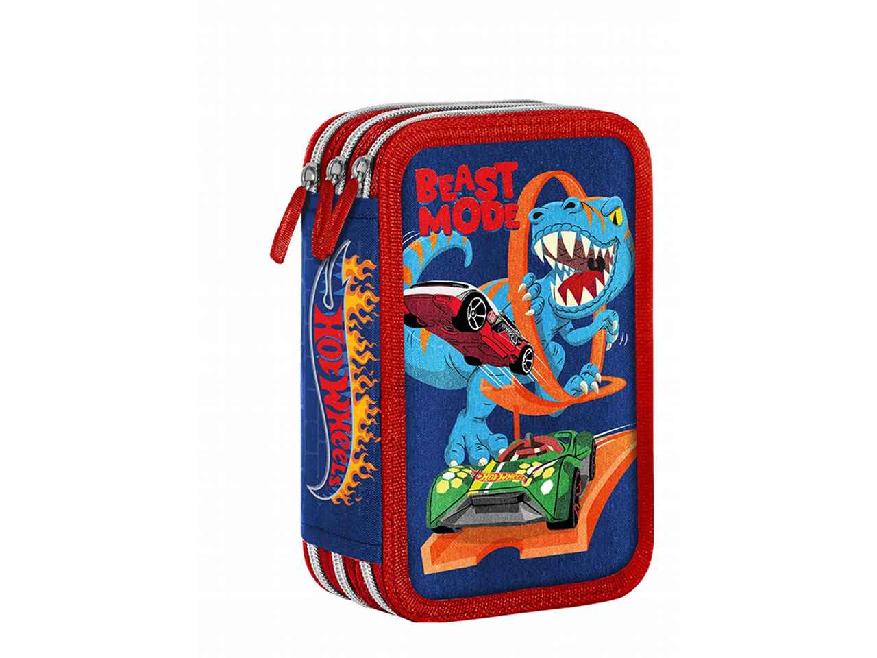 Astuccio 3 cerniere hot wheels rosso in tessuto 6x12x19cm 530 g - 1 astuccio