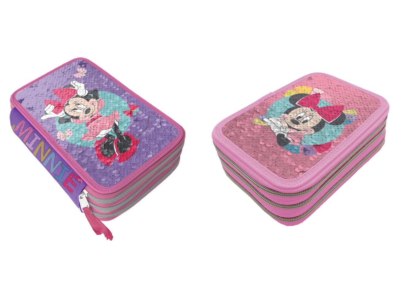 Minnie astuccio 3 zip giotto reversibile