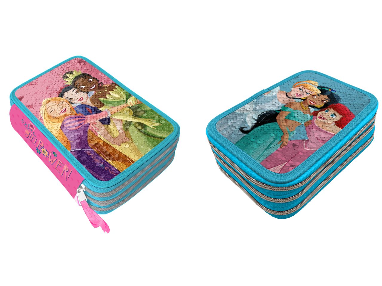 Princess astuccio 3 zip giotto reversibile