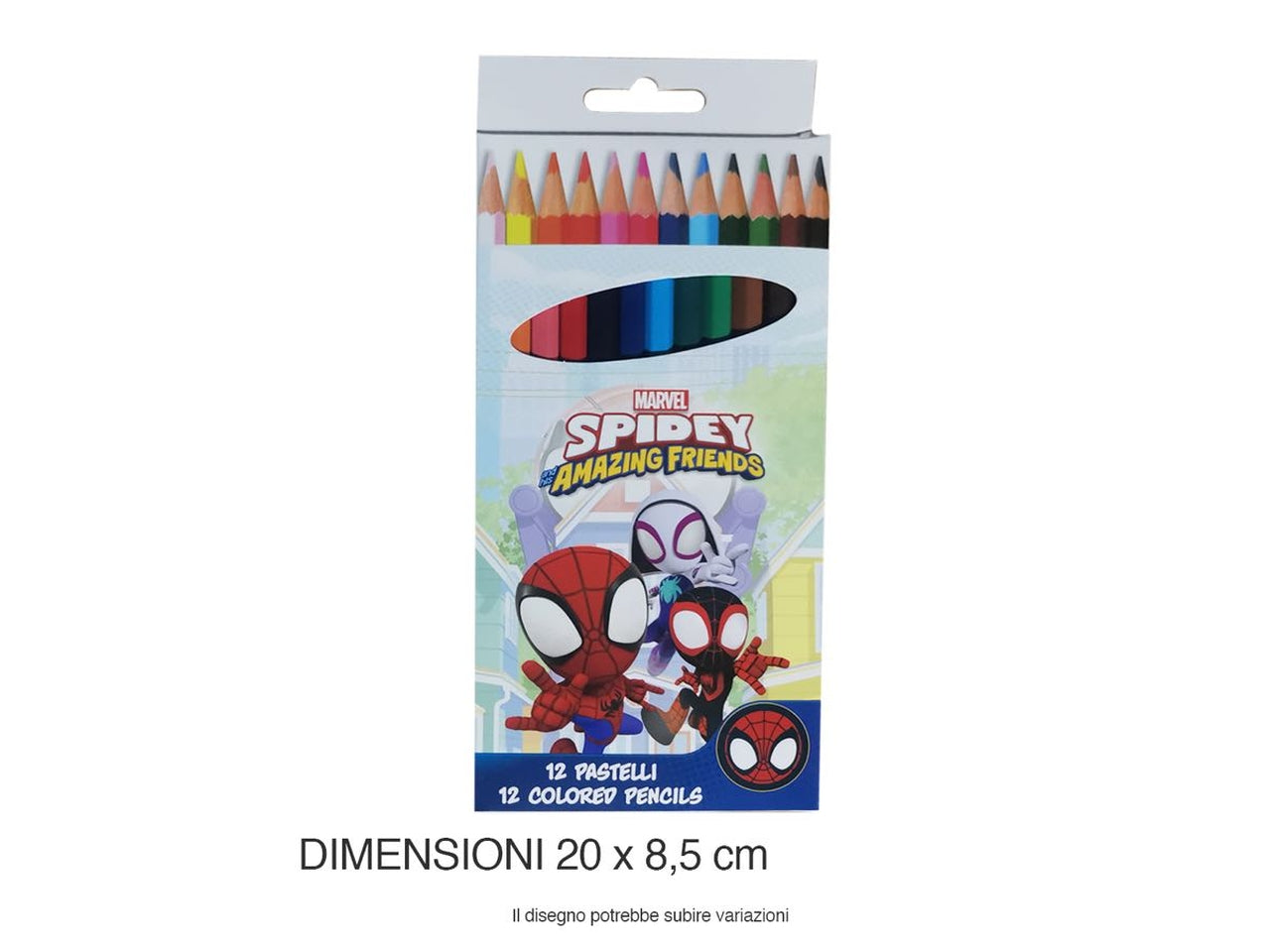 Matite colorate in legno Spidey Amazing Friends assortiti, confezione da 12 - Marvel