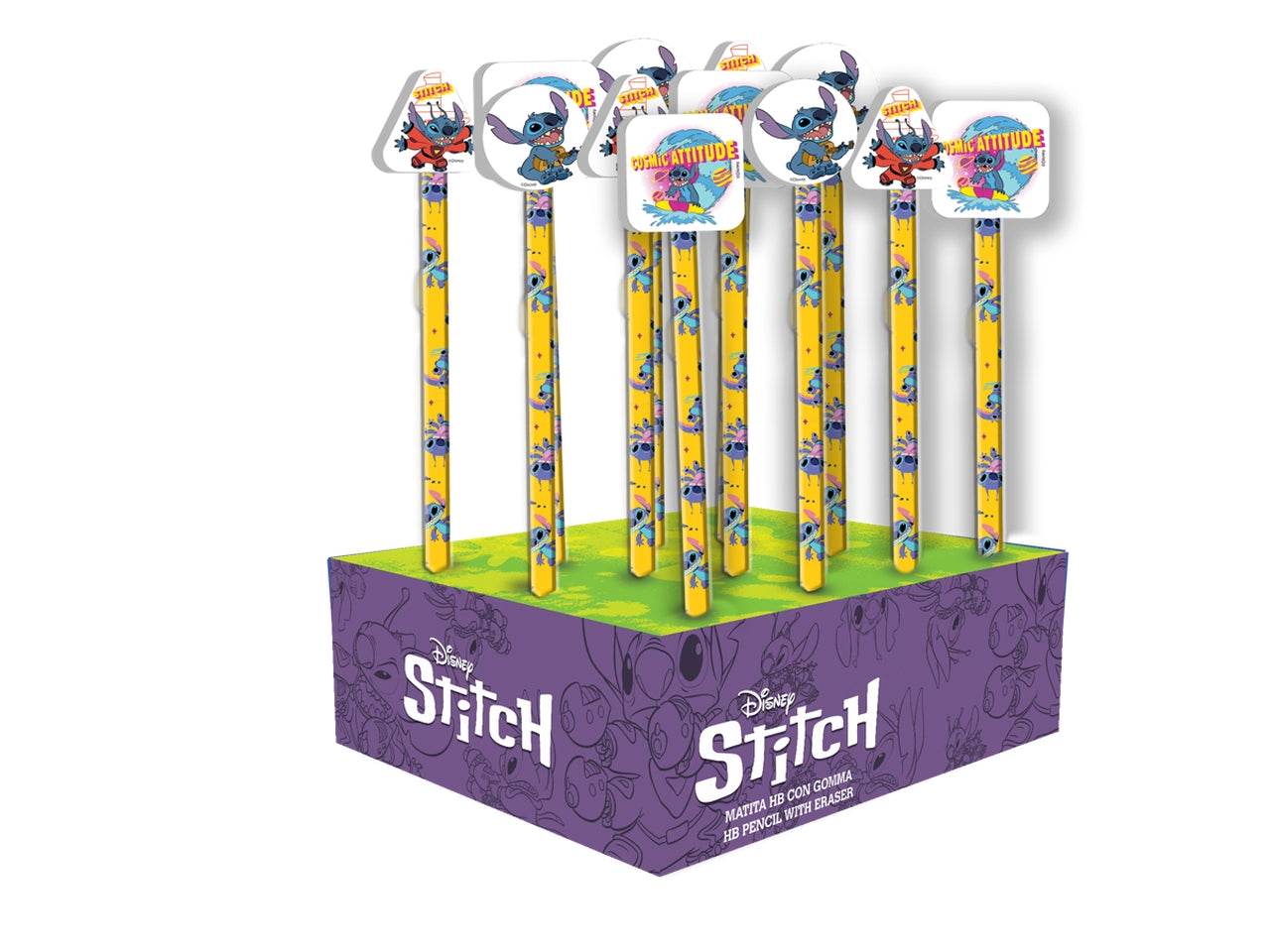 Stitch matite con gomma 20x4 cm - Mc Group