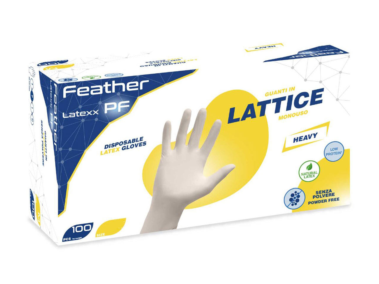 Guanti in lattice senza polvere taglia xl - la confezione contiene 100 guanti