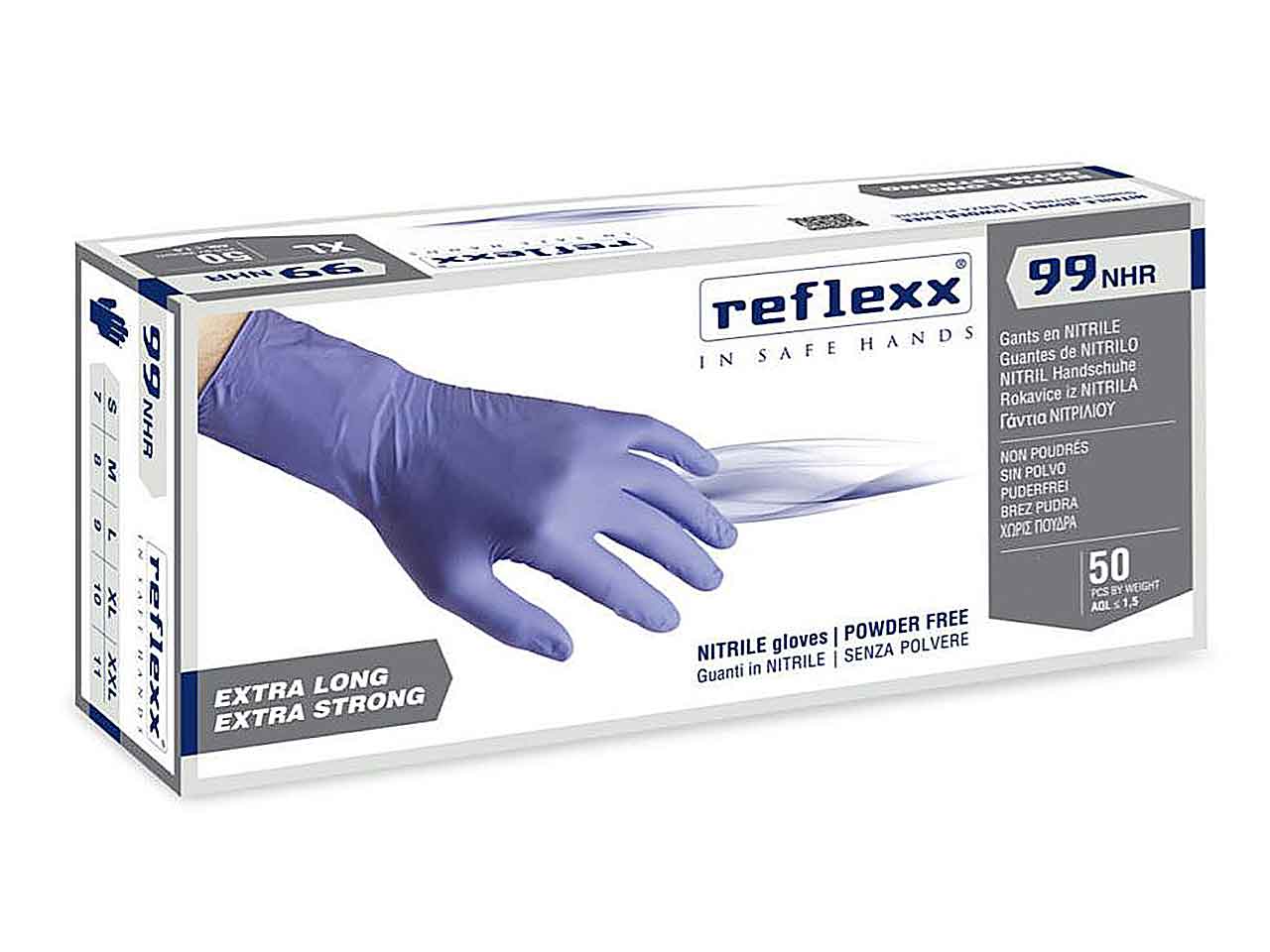 Guanti in nitrile alto spessore tg.m 50 pezzi r99 -m