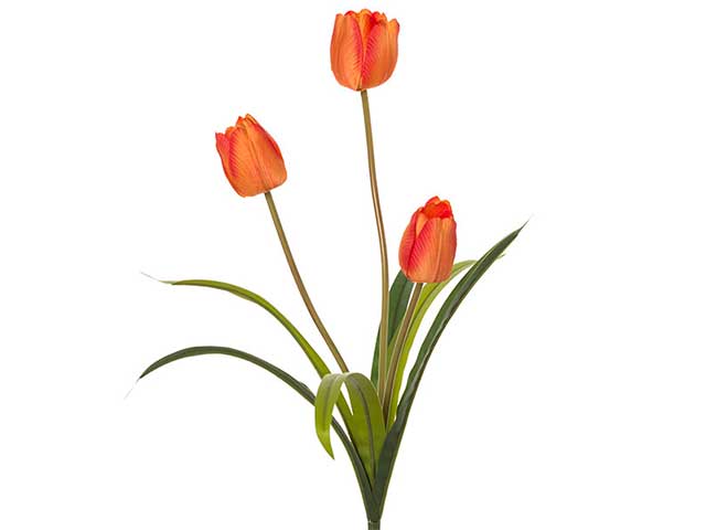 Ramo con tulipani x3 h.50cm arancione