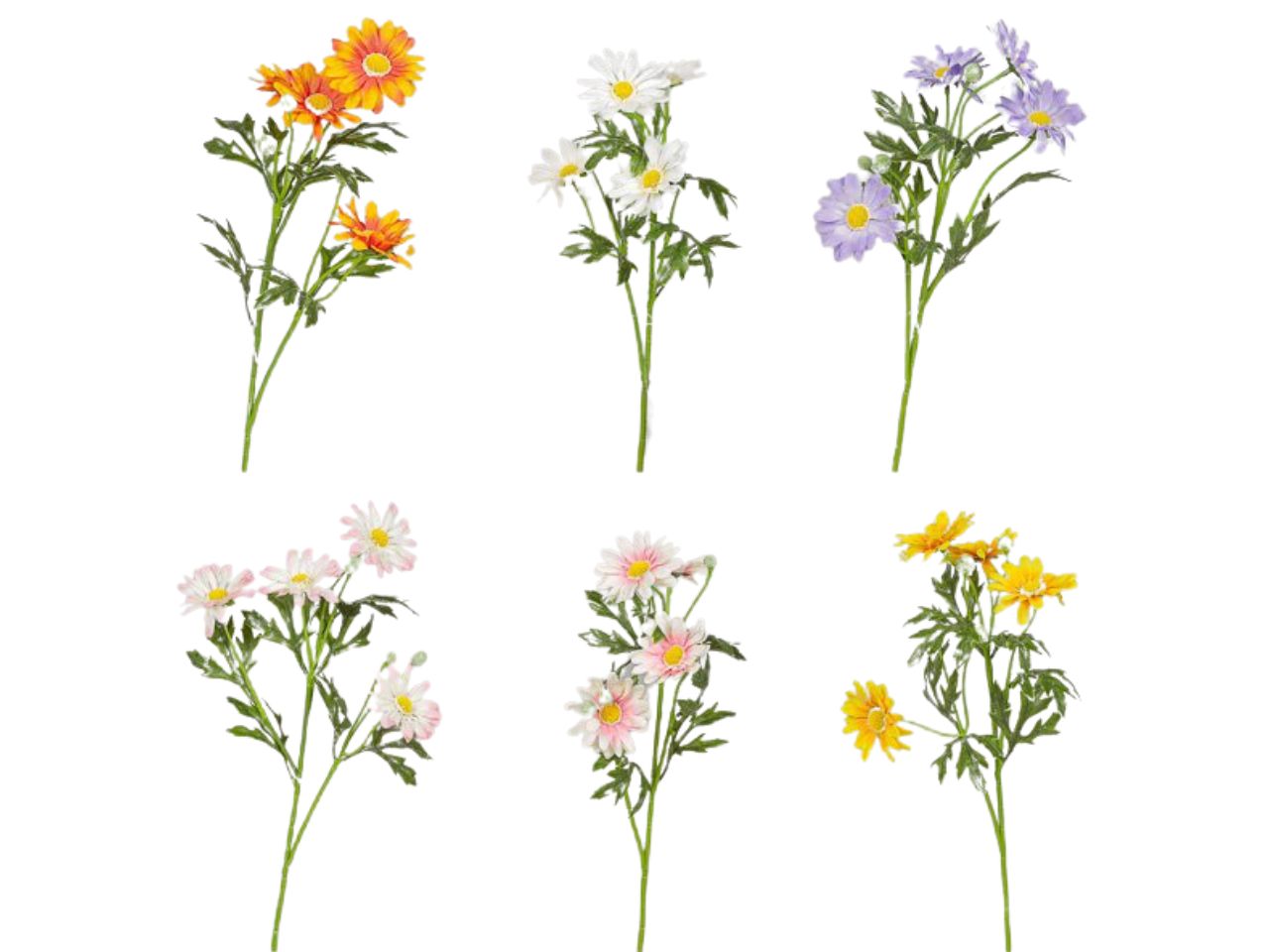 Ramo con margherite x4 55cm colori assortiti