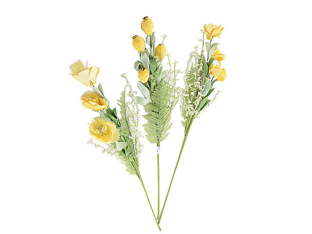 Mazzo fiori misti con erbe 61cm giallo 2fhz730