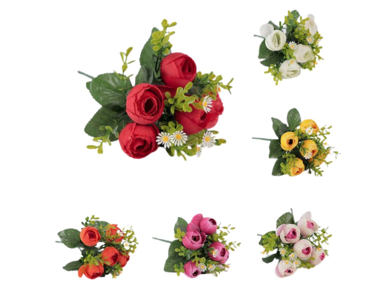 Mazzetto di ranuncoli 20cm colori assortiti