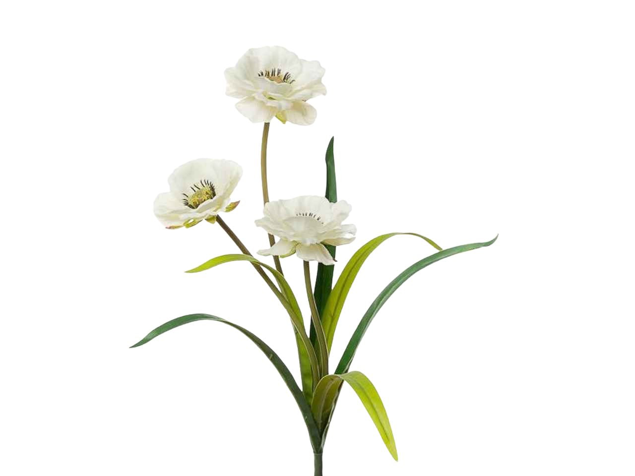 Ramo con anemoni x3 29x28x45cm crema