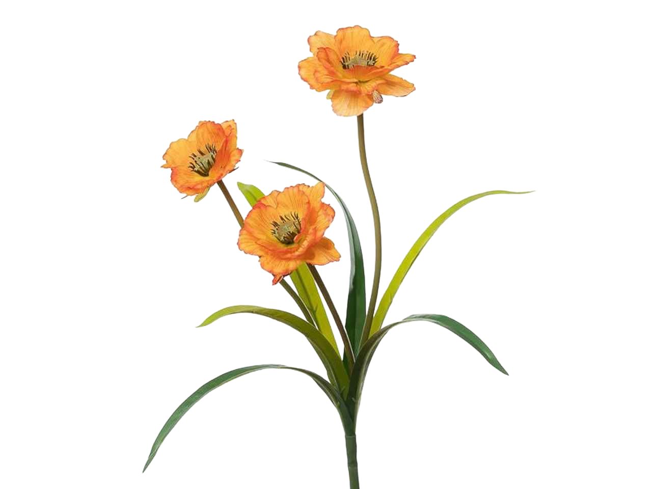 Ramo con anemoni x3 29x28x45cm arancione