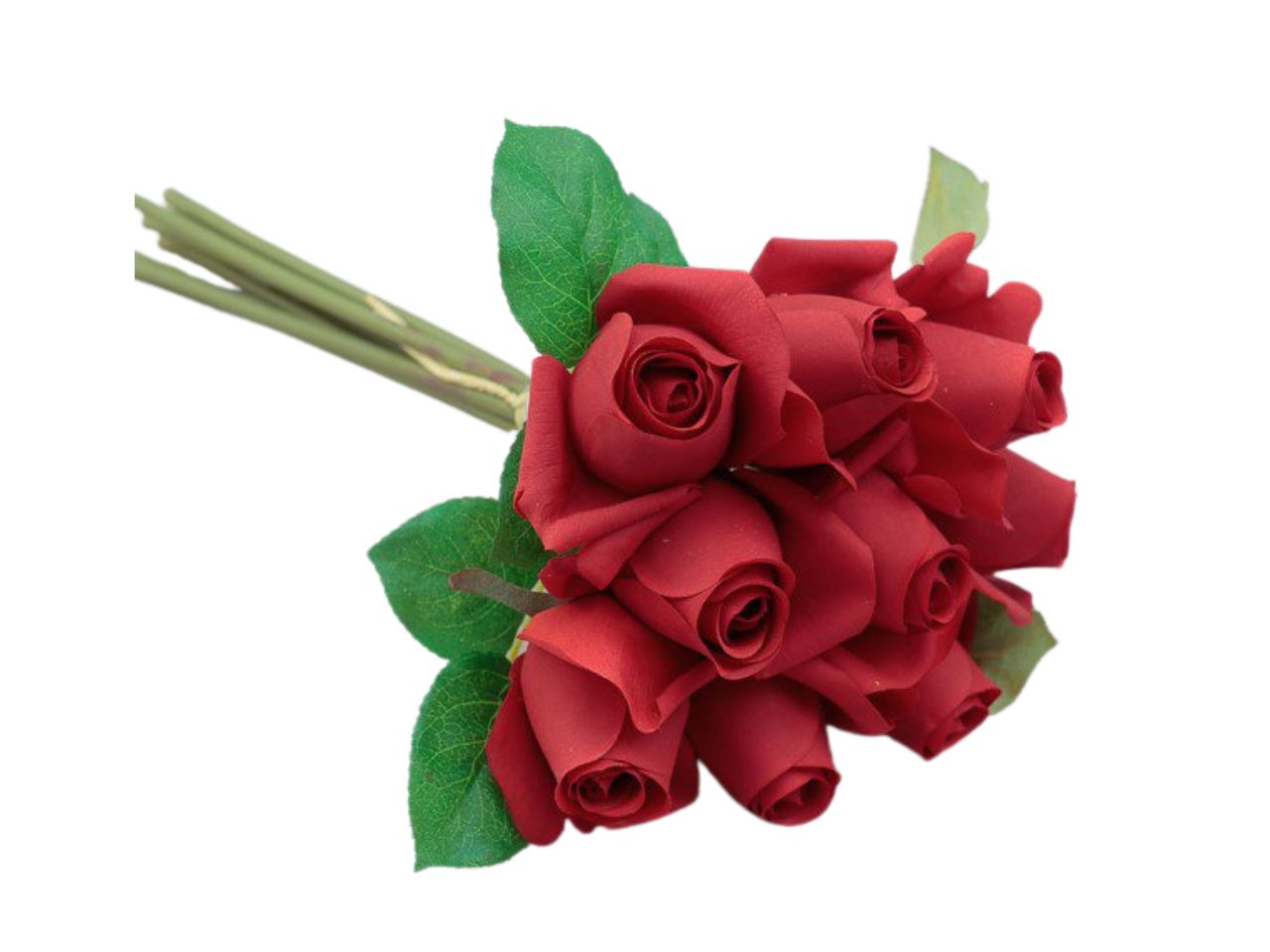 Mazzo con rose x9 h.30cm colore rosso