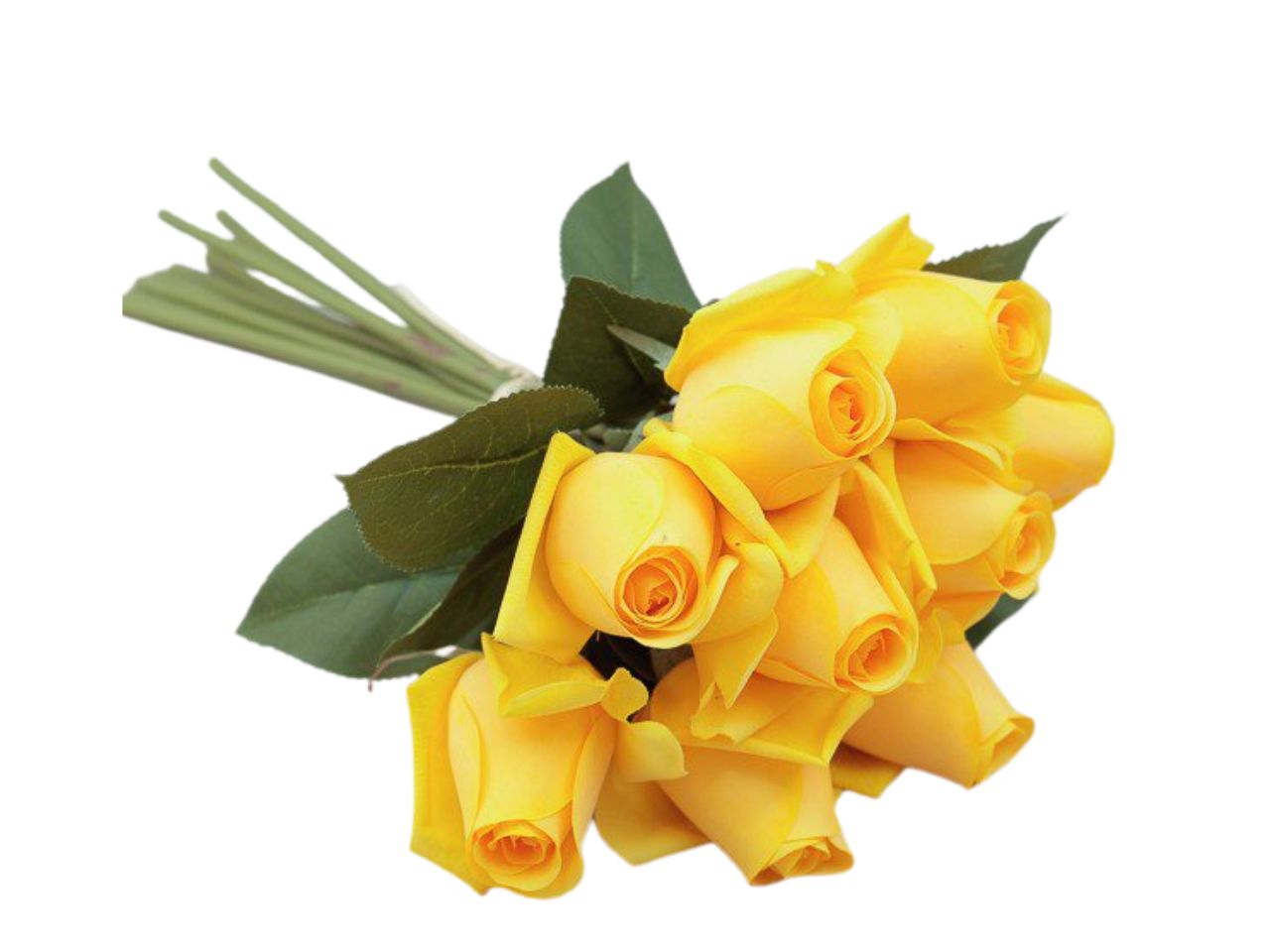 Mazzo con rose x9 h.30cm color oro