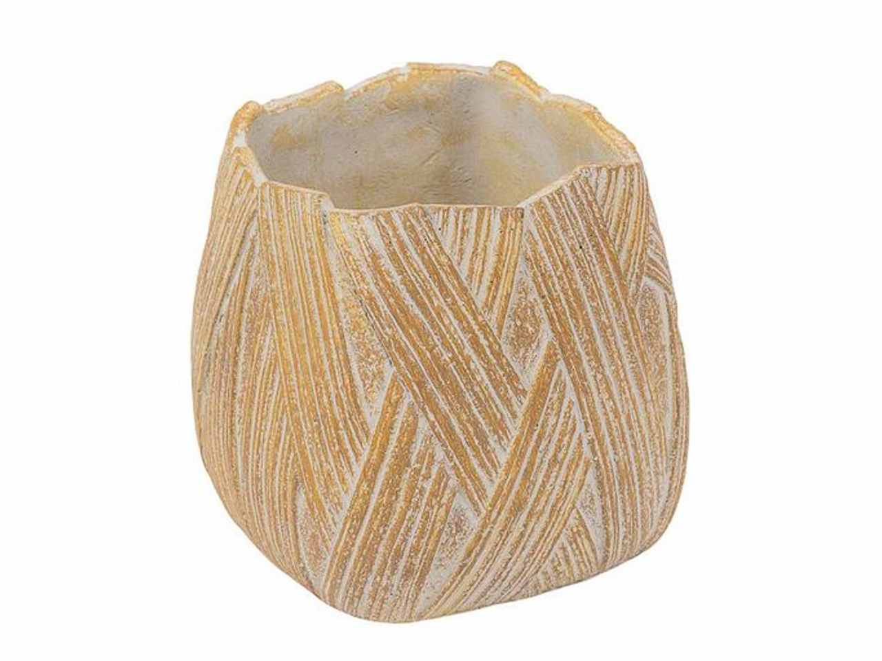 Vaso quadrato 15x15x15 cm giallo ruggine