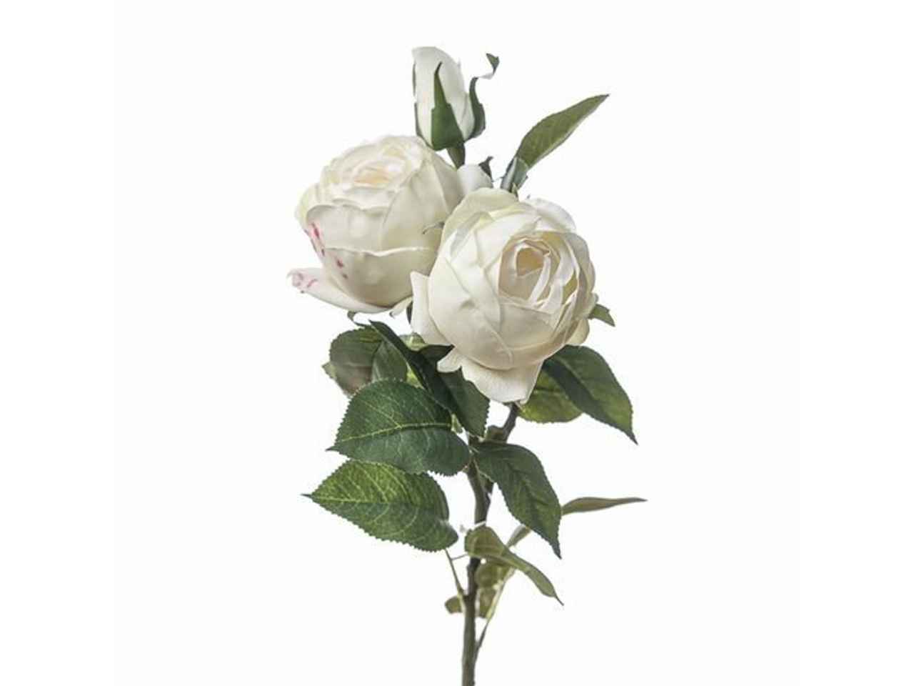 Ramo con rose x3 h.73cm colore bianco