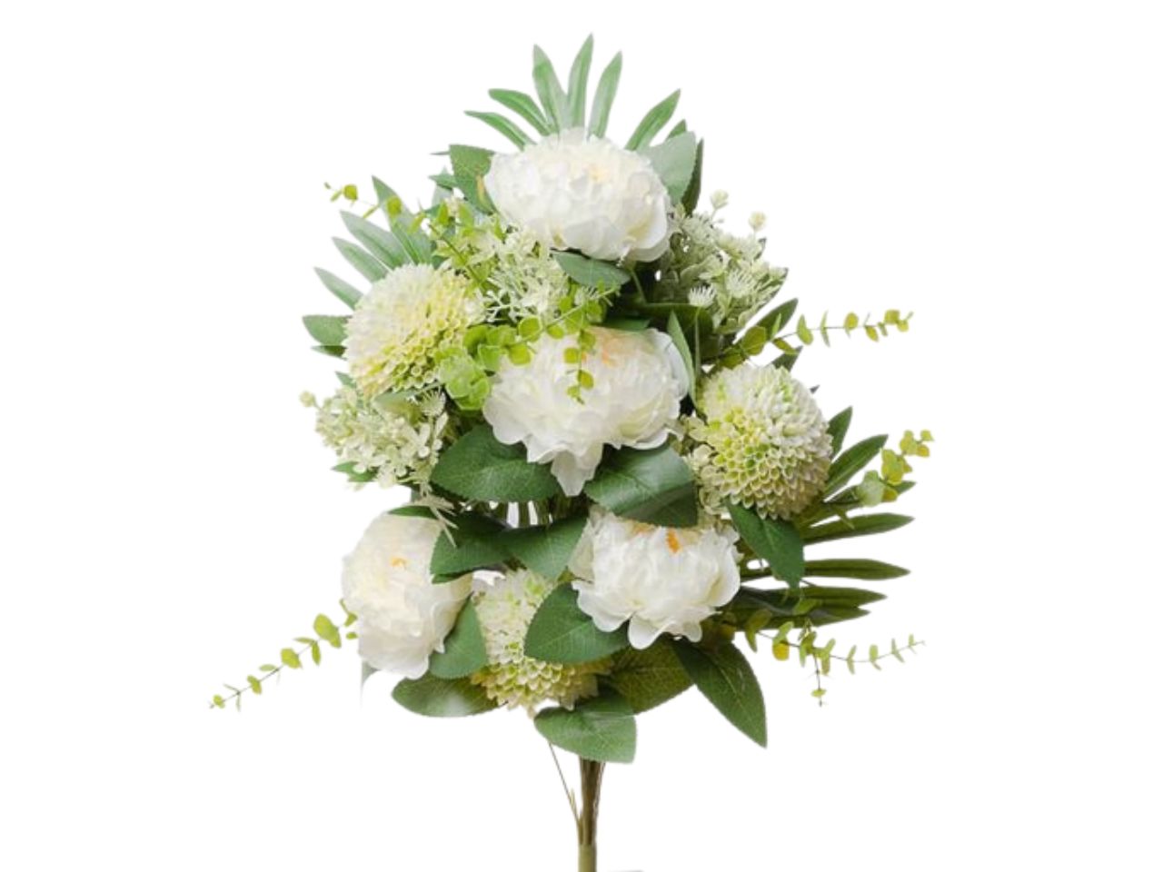 Mazzo frontale con peonie 50cm crema