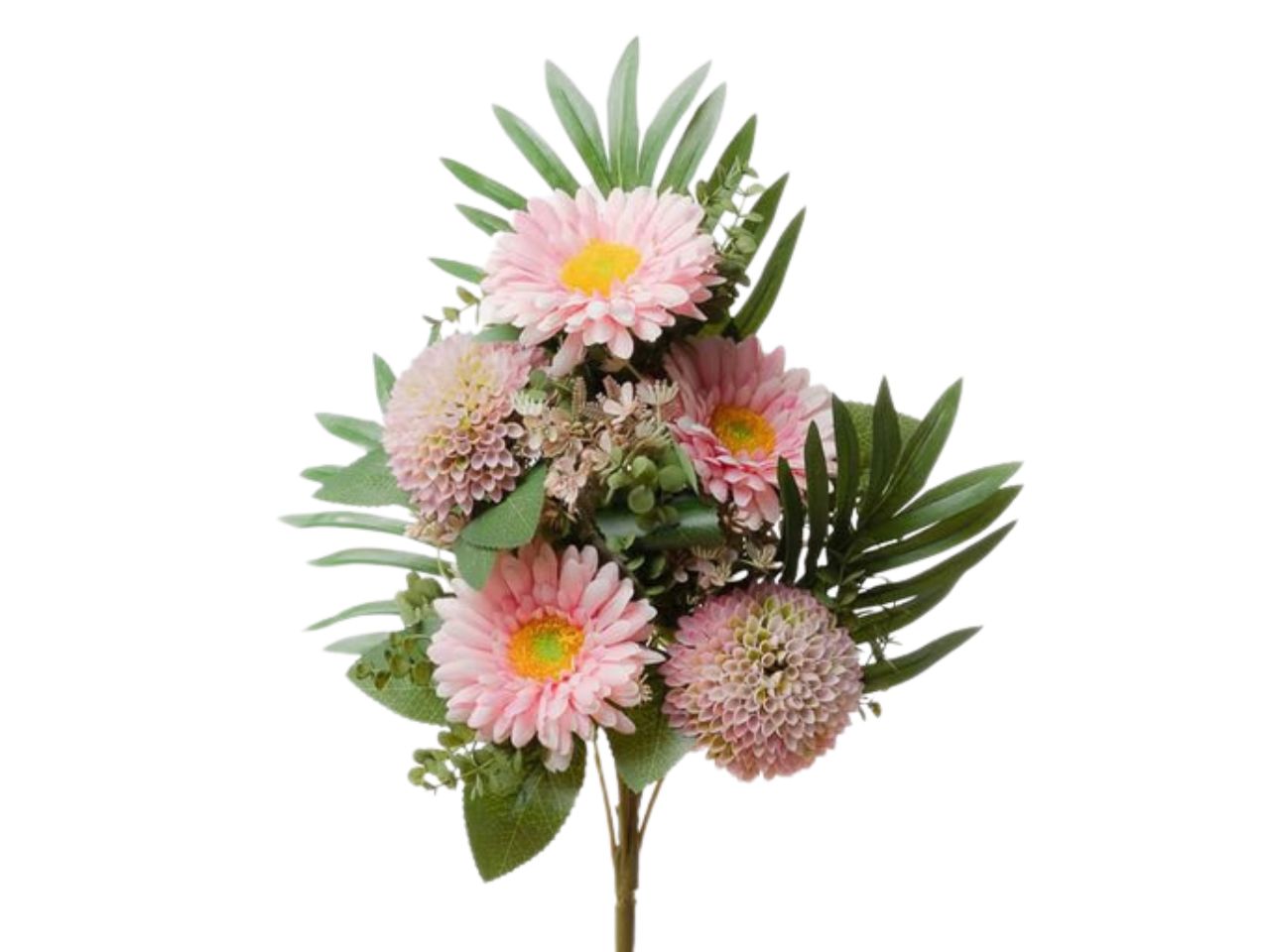 Mazzo frontale con gerbere h.45cm rose
