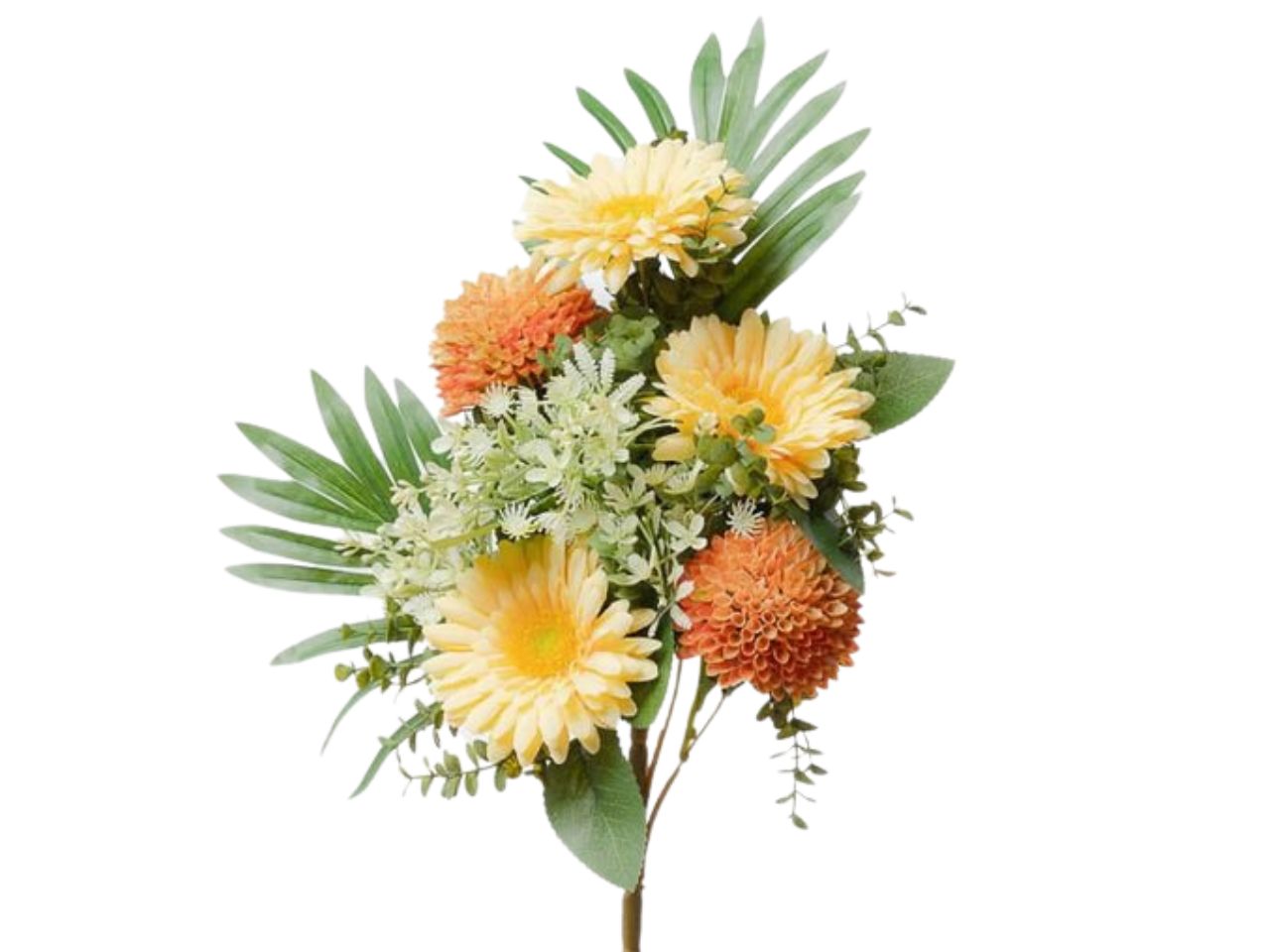Mazzo frontale con gerbere h.45cm gialle