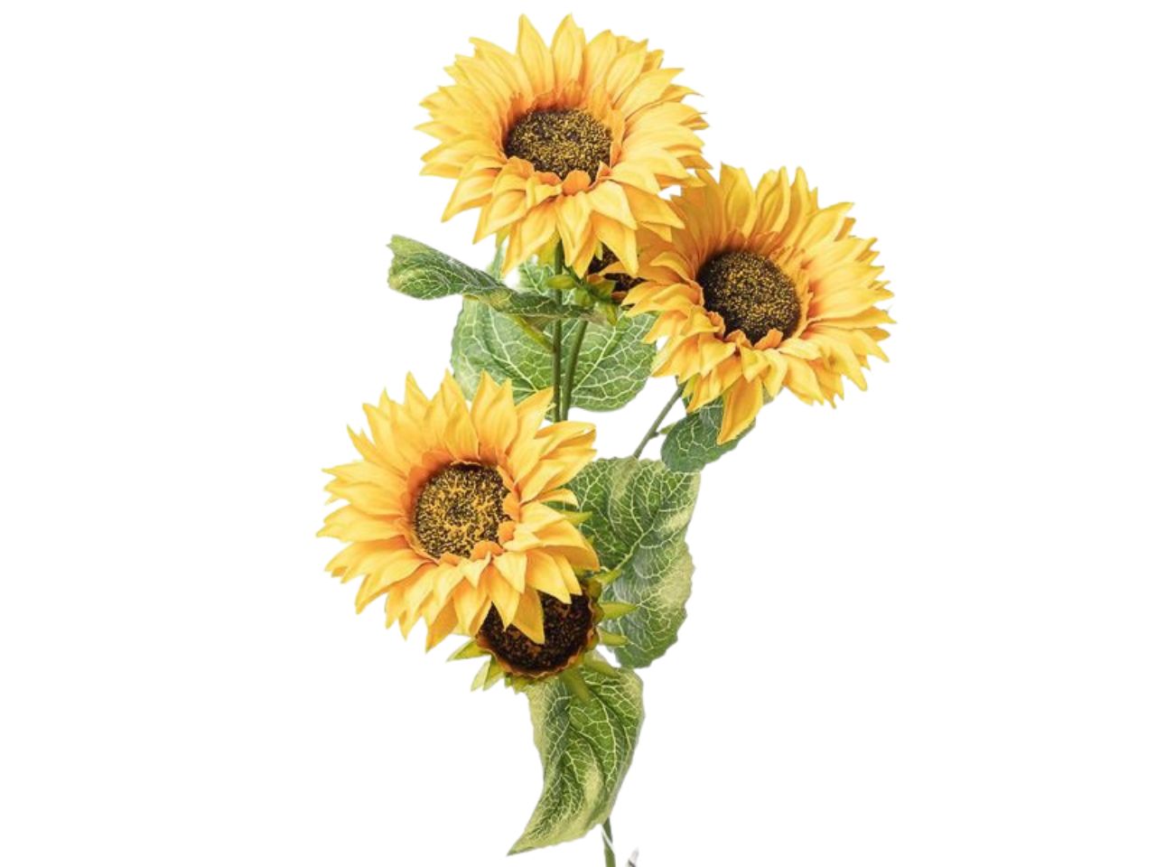 Ramo singolo di girasoli x5 misura 23x23x67cm colore giallo