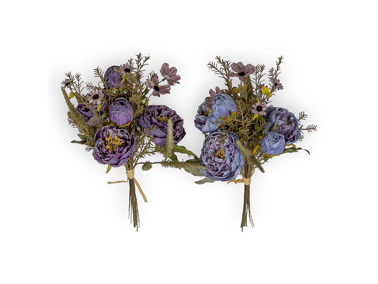 Mazzo peonie ed erbe 50cm viola