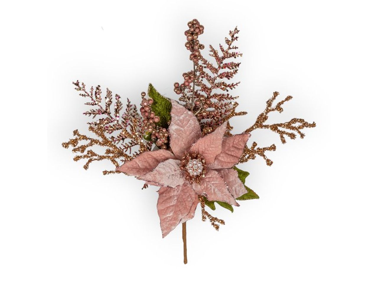 Ramo con stella di natale rosa 40,5cm