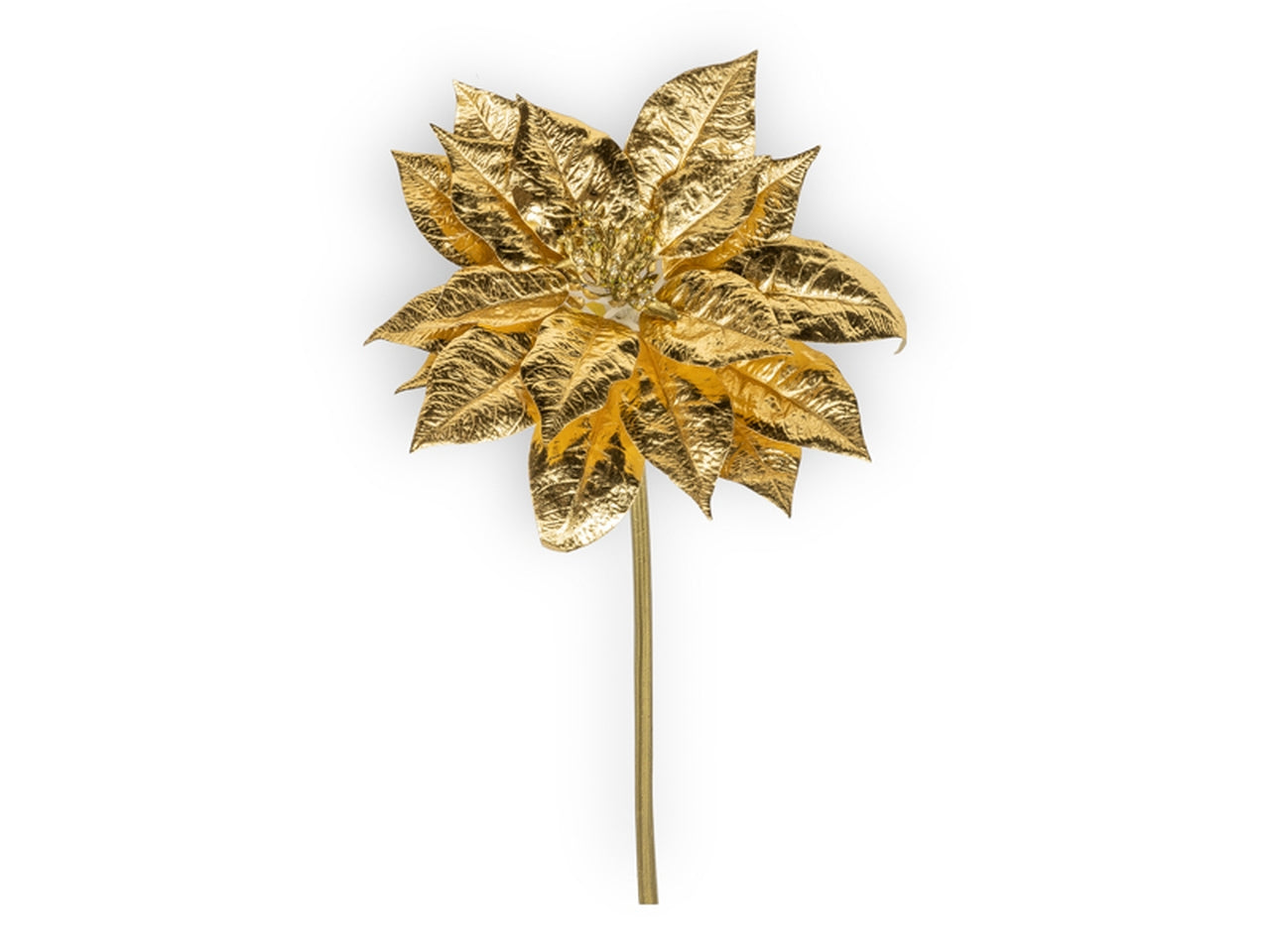 Stella di natale artificiale ramo con fusto dorato in poliestere e plastica 97x35 cm - Conti