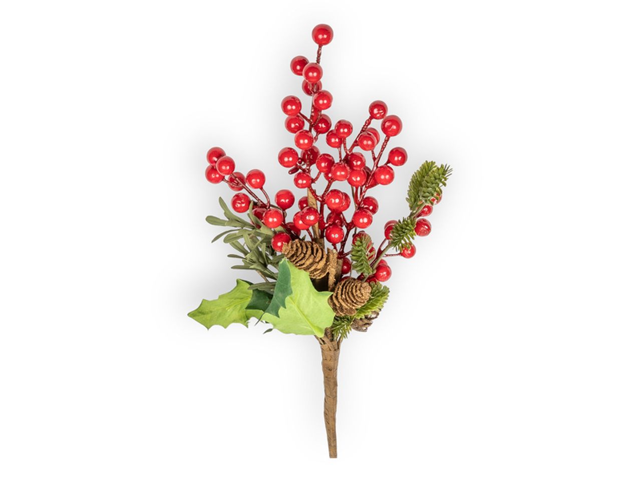 Ramo natalizio con bacche rosse 35cm