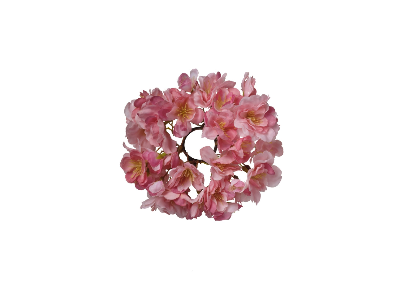 Girocandela fiori pesco d.16 cm rosa scuro