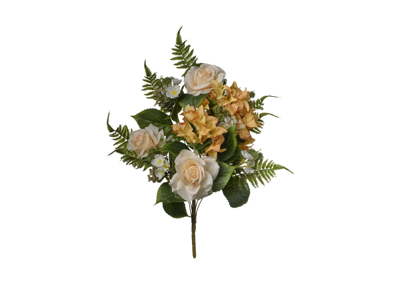 Mazzo frontale con rose x11 60cm giallo arancione