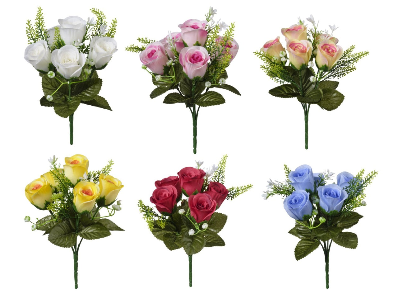 Mazzo rose bocciolo 20cm