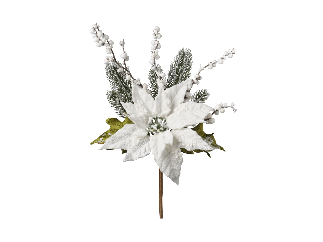 Rametto stella natale 43cm bianco