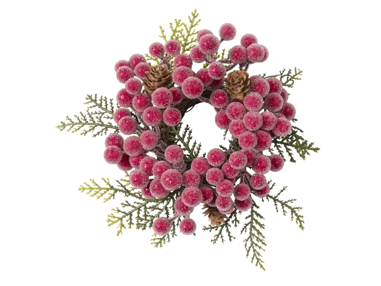 Girocandela con bacche 9cm rosso